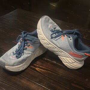 Hoka Blue and Orange Cushioned Sneakers
